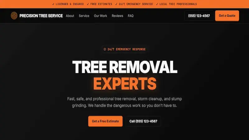 Professional website design preview