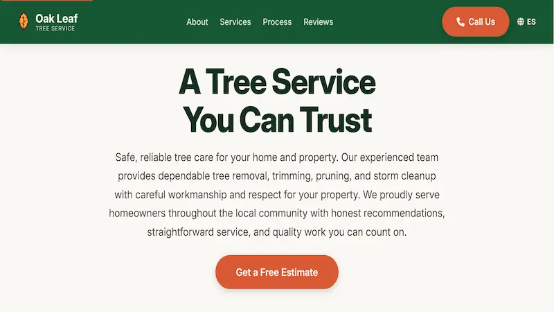 Simple website design preview